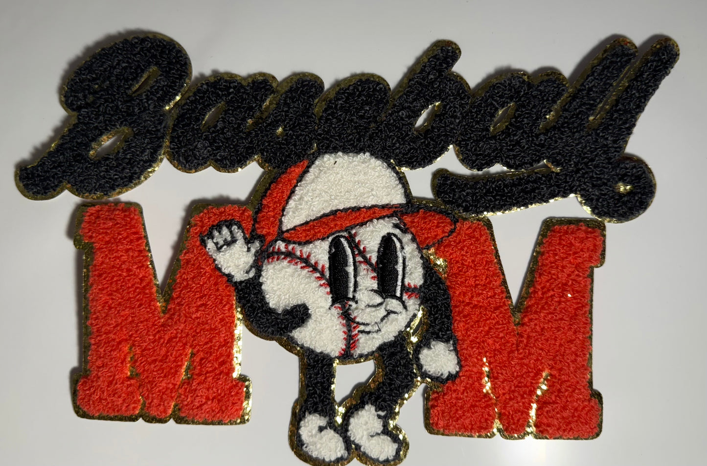 Iron on Chenille Patch- Baseball Mom