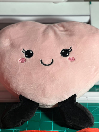 Heart shaped soft character pillow