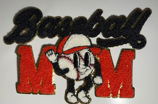 Iron on Chenille Patch- Baseball Mom